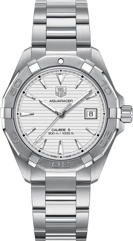 Tag Heuer Aquaracer Automatic White Dial Silver Steel Strap Watch for Men - WAY2111.BA0928 Buy Now By Tag Heuer