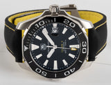 Tag Heuer Aquaracer Calibre 5 Automatic Black Dial Black Nylon Strap Watch for Men - WAY211A.FC6362 Buy Now By Tag Heuer