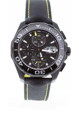 Tag Heuer Aquaracer Chronograph PVD Black Dial Black Nylon Strap Watch for Men - CAY218A.FC6361 Buy Now By Tag Heuer