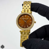 Michael Kors Darci Amber Dial Gold Steel Strap Watch for Women - MK3408 Buy Now By Michael Kors