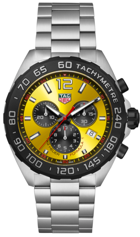 Tag Heuer Formula 1 Quartz Chronograph Yellow Dial Silver Steel Strap Watch for Men - CAZ101AM.BA0842 Buy Now By Tag Heuer
