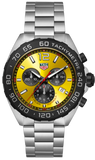 Tag Heuer Formula 1 Quartz Chronograph Yellow Dial Silver Steel Strap Watch for Men - CAZ101AM.BA0842 Buy Now By Tag Heuer
