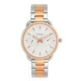Fossil Tailor White Dial Two Tone Steel Strap Watch for Women - ES4396 Buy Now By Fossil