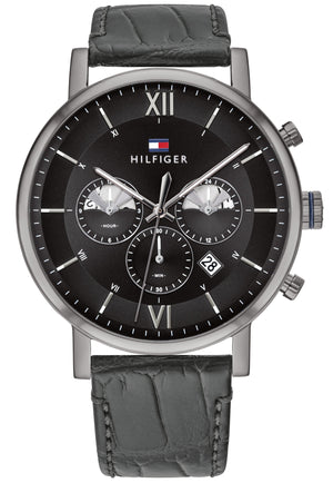 Tommy Hilfiger Evan Black Dial Black Leather Strap Watch for Men - 1710395 Buy Now By Tommy Hilfiger