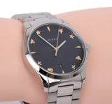 Gucci G Timeless Black Dial Silver Steel Strap Watch For Women - YA1264029 Buy Now By Gucci