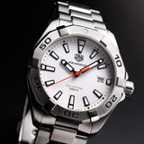 Tag Heuer Aquaracer Quartz White Dial Silver Steel Strap Watch for Men - WBD1111.BA0928 Buy Now By Tag Heuer