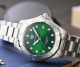 Tag Heuer Aquaracer Diamonds Emerald Green Dial Silver Steel Strap Watch for Women - WBD1316.BA0740 Buy Now By Tag Heuer