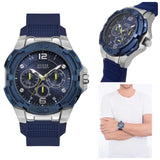 Guess Genesis Multi Function Analog Blue Dial Blue Rubber Strap Watch For Men - W1254G1 Buy Now By Guess