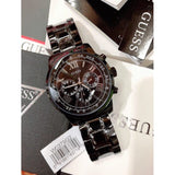 Guess Horizon Chronograph Black Dial Black Steel Strap Watch For Men - W0379G2 Buy Now By Guess
