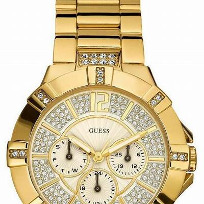Guess Vista Diamonds Gold Dial Gold Steel Strap Watch for Women - W13573L1 Buy Now By Guess