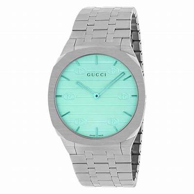 Gucci 25H Quartz Turquoise Dial Silver Steel Strap Watch For Women - YA163409 Buy Now By Gucci