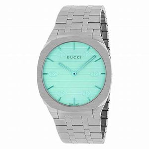Gucci 25H Quartz Turquoise Dial Silver Steel Strap Watch For Women - YA163409 Buy Now By Gucci