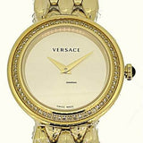 Versace V Flare Diamonds Silver Dial Gold Steel Strap Watch for Women - VEBN00918 Buy Now By Versace