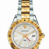Versace Hellenyium GMT Silver Dial Two Tone Steel Strap Watch for Men - V11030015 Buy Now By Versace
