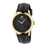 Gucci G Timeless Quartz Black Dial Black Leather Strap Watch For Women - YA1264034A Buy Now By Gucci