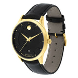 Movado 1881 Automatic Black Dial Black Leather Strap Watch For Men - 606875 Buy Now By Movado