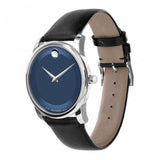 Movado Museum Classic Blue Dial Black Leather Strap Watch for Men - 606610 Buy Now By Movado