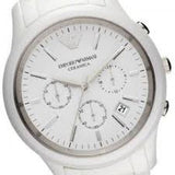 Emporio Armani Ceramica Chronograph White Dial White Strap Watch For Men - AR1453 Buy Now By Emporio Armani