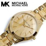 Michael Kors Slim Runway Gold Dial Two Tone Gold Strap Watch for Women - MK4285 Buy Now By Michael Kors