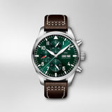 IWC Pilot's Watch Chronograph Edition Racing Green 43mm Green Dial Brown Leather Strap Watch for Men - IW377726 Buy Now By IWC