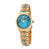 Michael Kors Petite Runway Mercer Blue Dial Gold Steel Strap Watch For Women - MK6673 Buy Now By Michael Kors
