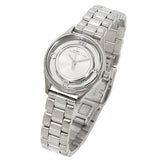 Marc Jacobs Tether Transparent Silver Dial Silver Steel Strap Watch for Women - MBM3416 Buy Now By Marc Jacobs