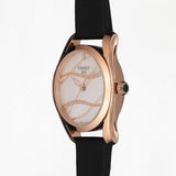 Tissot T Wave Diamond Mother of Pearl Dial Black Leather Strap Watch For Women - T112.210.36.111.00 Buy Now By Tissot