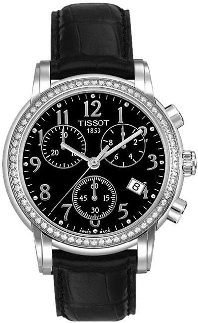 Tissot Dressport Diamonds Black Dial Black Leather Strap Watch for Women - T050.217.16.057.01 Buy Now By Tissot