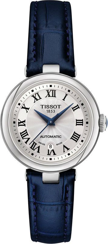 Tissot Bellissima Automatic Silver Dial Blue Leather Strap Watch For Women - T126.207.16.013.00 Buy Now By Tissot
