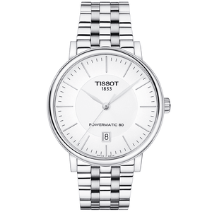 Tissot T Classic Carson Premium Powermatic 80 White Dial Silver Steel Strap Watch For Men - T122.407.11.031.00 Buy Now By Tissot