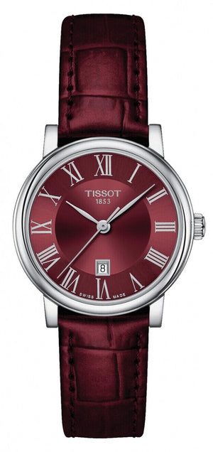 Tissot Carson Premium Lady Maroon Dial Maroon Leather Strap Watch For Women - T122.210.16.373.00 Buy Now By Tissot