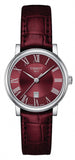 Tissot Carson Premium Lady Maroon Dial Maroon Leather Strap Watch For Women - T122.210.16.373.00 Buy Now By Tissot