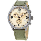 Tissot T Sport Chrono XL Beige Dial Khakhi Green Nylon Strap Watch for Men - T116.617.33.267.00 Buy Now By Tissot