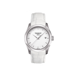 Tissot Couturier Lady Silver Dial White Leather Strap Watch For Women - T035.210.16.011.00 Buy Now By Tissot