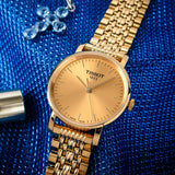Tissot T Classic Everytime Desire Small Gold Dial Gold Mesh Bracelet Watch For Women - T109.210.33.021.00 Buy Now By Tissot