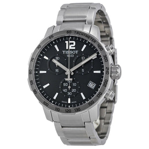 Tissot Quickster Chronograph Black Dial Silver Steel Strap Watch For Men - T095.417.11.067.00 Buy Now By Tissot