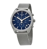 Tissot PR 100 Chronograph Blue Dial Silver Mesh Bracelet Watch for Men - T101.417.11.041.00 Buy Now By Tissot