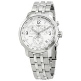 Tissot T Sport PRC 200 Chronograph White Dial Silver Steel Strap Watch For Men - T114.417.11.037.00 Buy Now By Tissot