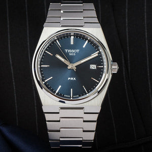 Tissot T Classic PRX Blue Dial Silver Steel Strap Watch For Men - T137.410.11.041.00 Buy Now By Tissot