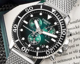 Tissot Seastar 1000 Chronograph Green Dial Silver Mesh Bracelet Watch For Men - T120.417.11.091.00 Buy Now By Tissot