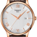 Tissot T Classic Tradition Silver Dial Brown Leather Strap Watch For Men - T063.610.36.038.00 Buy Now By Tissot