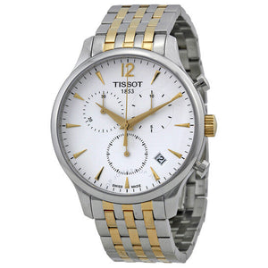 Tissot T Classic Tradition Chronograph White Dial Two Tone Steel Strap Watch For Men - T063.617.22.037.00 Buy Now By Tissot