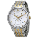 Tissot T Classic Tradition Chronograph White Dial Two Tone Steel Strap Watch For Men - T063.617.22.037.00 Buy Now By Tissot