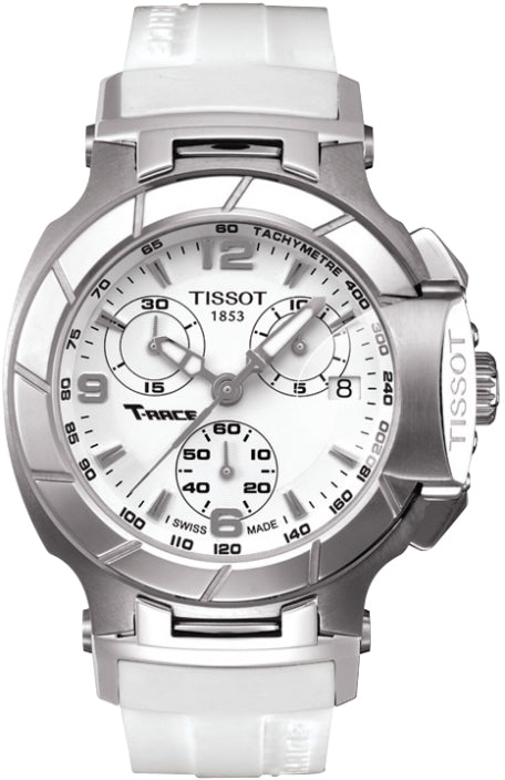 Tissot T Race Lady Chronograph White Dial White Rubber Strap Watch for Women - T048.217.17.017.00 Buy Now By Tissot