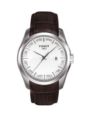 Tissot T Classic Couturier Chronograph White Dial Brown Leather Strap Watch For Men - T035.410.16.031.00 Buy Now By Tissot