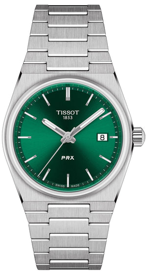 Tissot PRX Quartz Green Dial Steel Silver Steel Strap Watch for Men - T137.410.11.081.00 Buy Now By Tissot