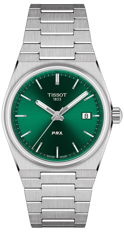 Tissot PRX Quartz Green Dial Steel Silver Steel Strap Watch for Men - T137.410.11.081.00 Buy Now By Tissot