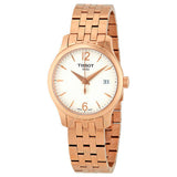 Tissot T Classic Tradition Lady White Dial Rose Gold Steel Strap Watch for Women - T063.210.33.037.00 Buy Now By Tissot