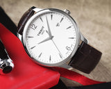 Tissot T Classic Tradition White Dial Brown Leather Strap Watch For Men - T063.610.16.037.00 Buy Now By Tissot