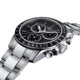 Tissot V8 Quartz Chronograph Black Dial Silver Steel Strap Watch For Men - T106.417.11.051.00 Buy Now By Tissot